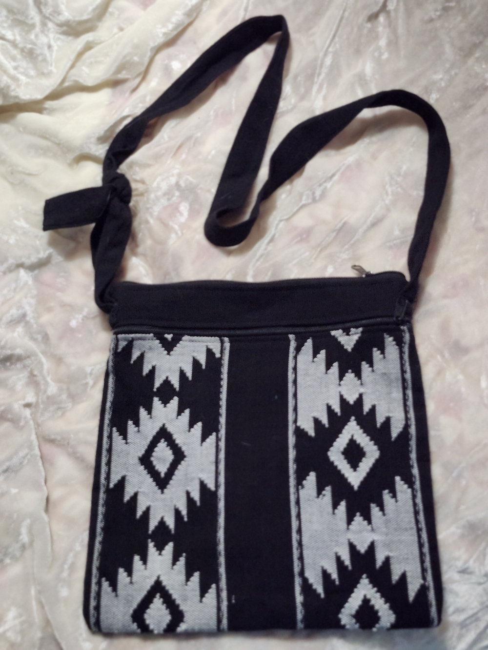 Black & White Aztec Crossbody Bag